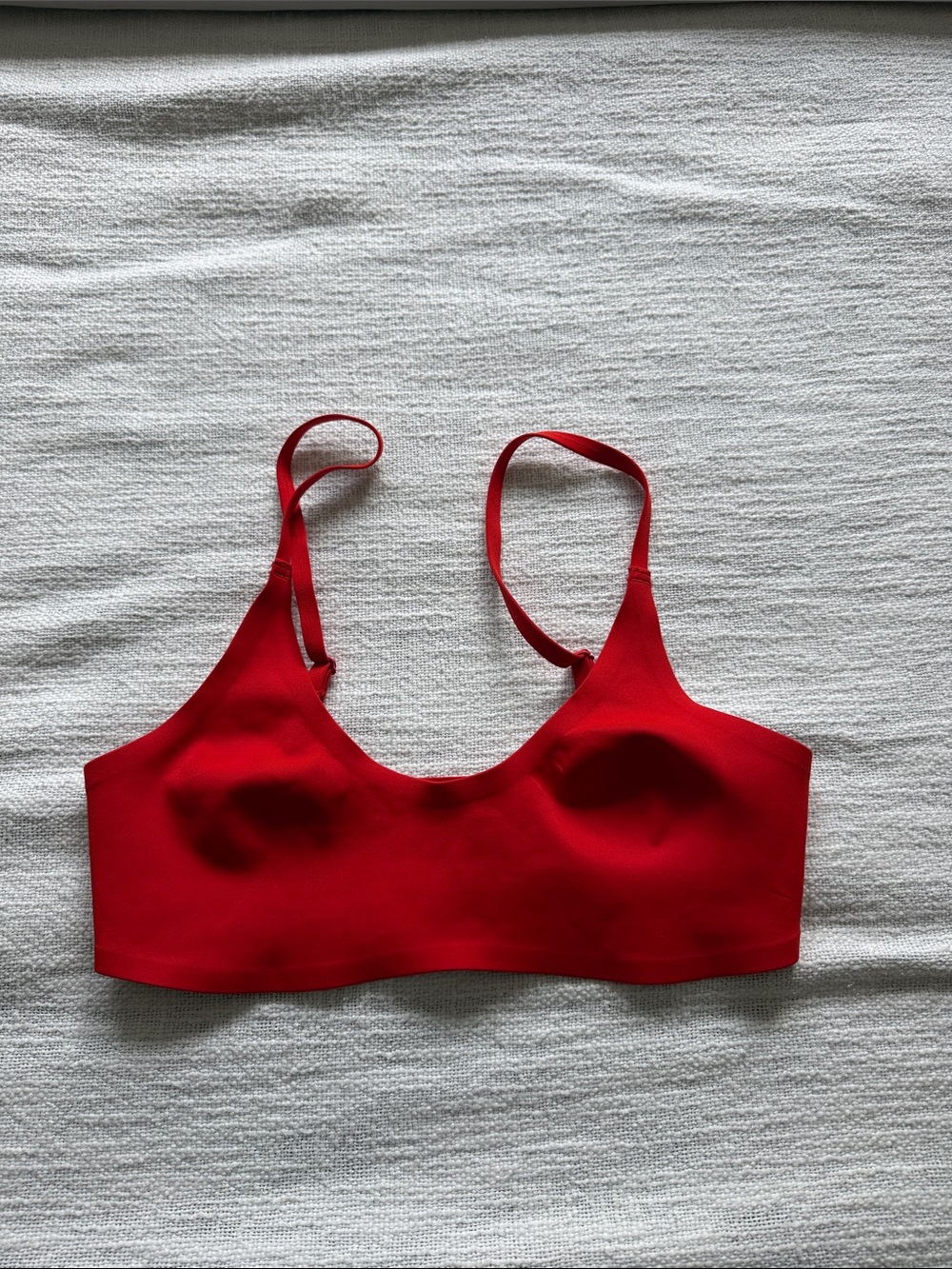 Everyday Seamless Red Bralette with Adjustable Straps